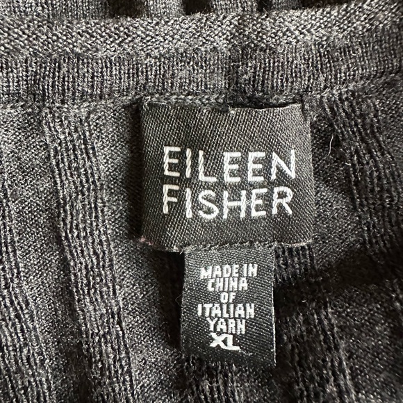 Eileen Fisher 100% Merino Wool XL Ribbed Long Sleeve Top Charcoal Pullover - Picture 8 of 10